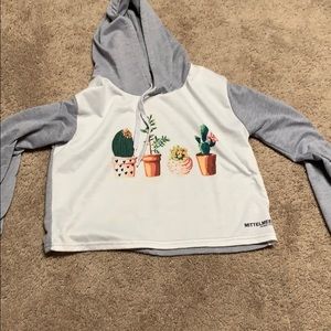 Cactus/Succulent cropped hoodie